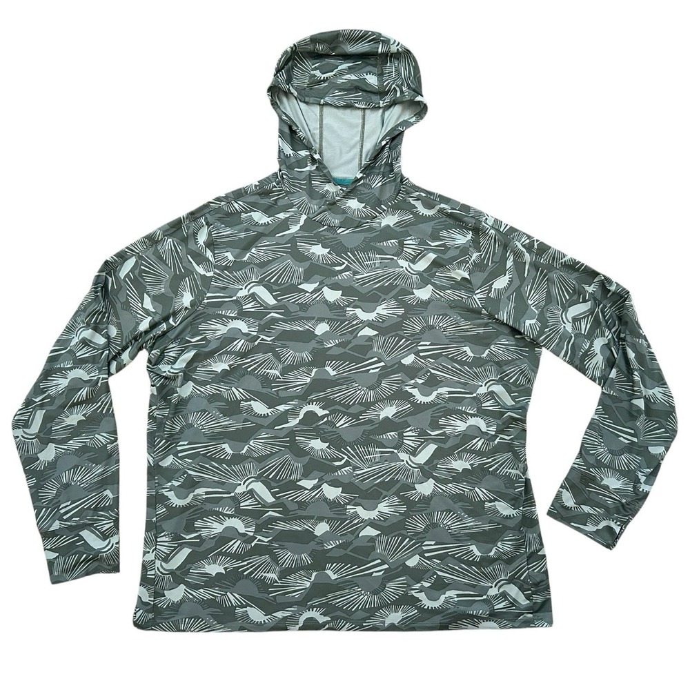 REI Sahara Shade Hoodie Mens 2XL Sun Green UPF 50 Lightweight Stretch Hiking